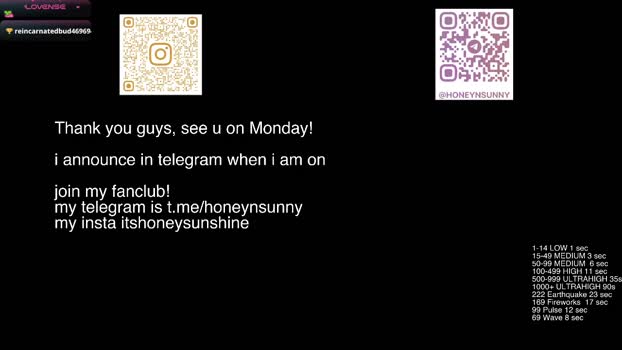 honey_sunshine Female Chaturbate 01-11-2025