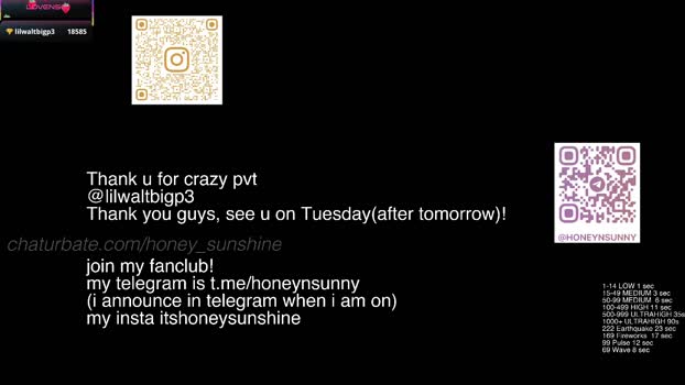 honey_sunshine Female Chaturbate 04-01-2026